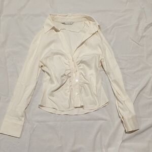 Zara Cream Button-Down Shirt